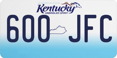 KY license plate 600JFC