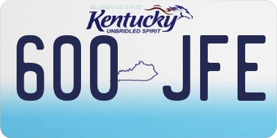 KY license plate 600JFE
