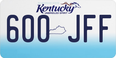 KY license plate 600JFF