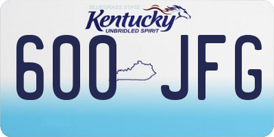KY license plate 600JFG