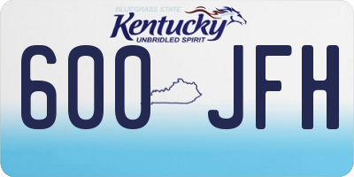 KY license plate 600JFH