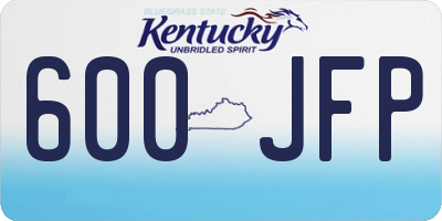 KY license plate 600JFP