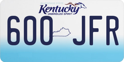 KY license plate 600JFR