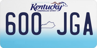 KY license plate 600JGA