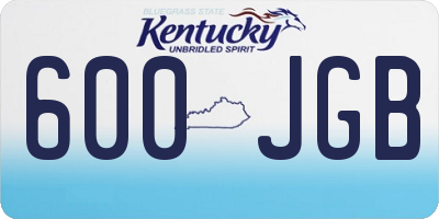 KY license plate 600JGB