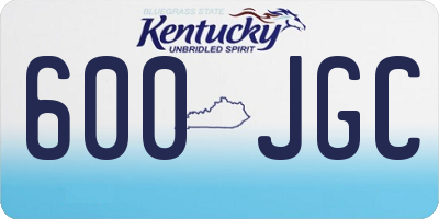 KY license plate 600JGC