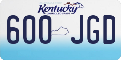 KY license plate 600JGD