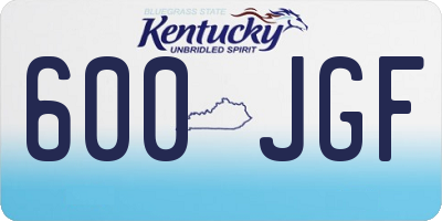 KY license plate 600JGF