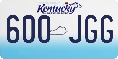 KY license plate 600JGG