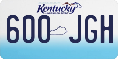 KY license plate 600JGH