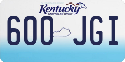 KY license plate 600JGI