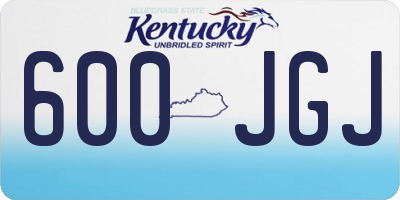 KY license plate 600JGJ