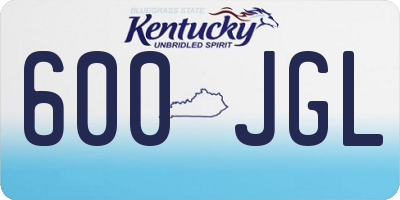 KY license plate 600JGL