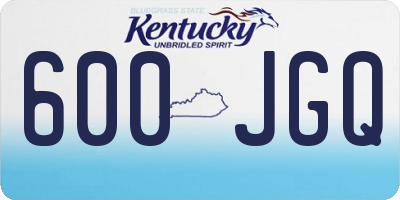 KY license plate 600JGQ
