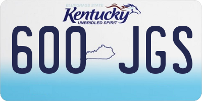 KY license plate 600JGS