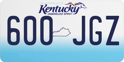 KY license plate 600JGZ