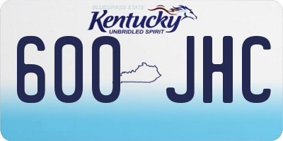 KY license plate 600JHC