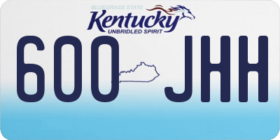 KY license plate 600JHH