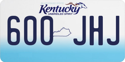 KY license plate 600JHJ