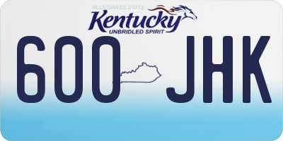 KY license plate 600JHK
