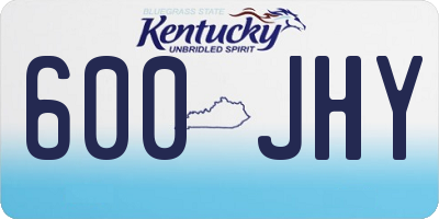 KY license plate 600JHY