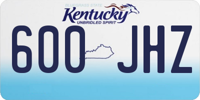 KY license plate 600JHZ