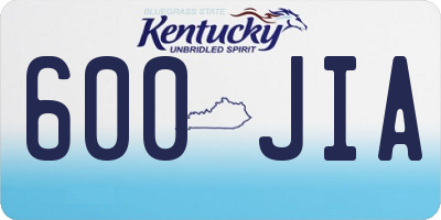 KY license plate 600JIA