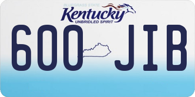 KY license plate 600JIB