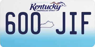 KY license plate 600JIF