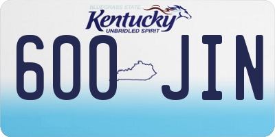 KY license plate 600JIN