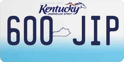 KY license plate 600JIP