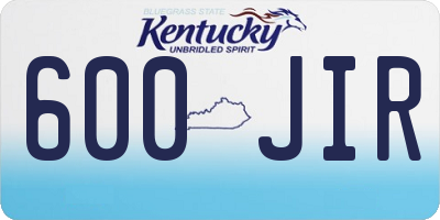 KY license plate 600JIR