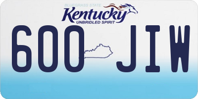 KY license plate 600JIW