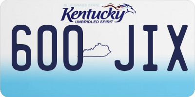 KY license plate 600JIX