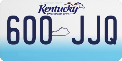 KY license plate 600JJQ