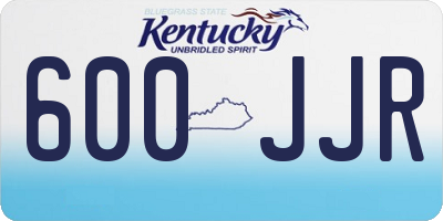 KY license plate 600JJR