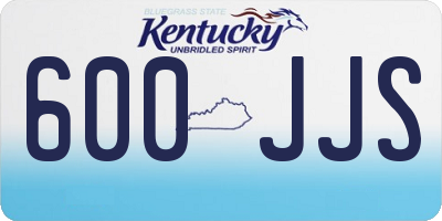 KY license plate 600JJS