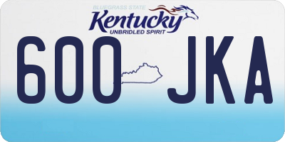 KY license plate 600JKA