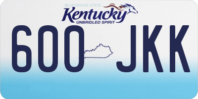 KY license plate 600JKK