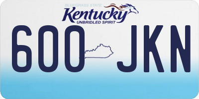 KY license plate 600JKN