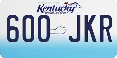 KY license plate 600JKR