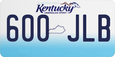 KY license plate 600JLB