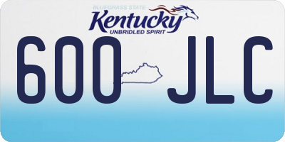 KY license plate 600JLC