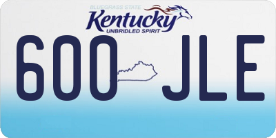 KY license plate 600JLE