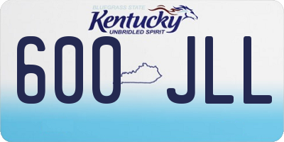 KY license plate 600JLL