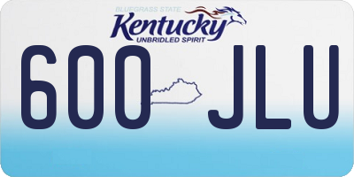 KY license plate 600JLU