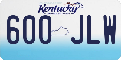 KY license plate 600JLW