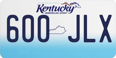 KY license plate 600JLX