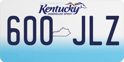 KY license plate 600JLZ