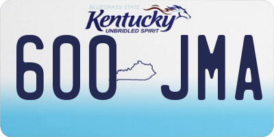 KY license plate 600JMA